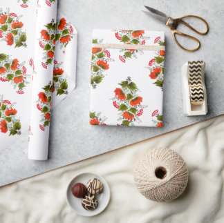 Vibrant Folk Art Floral Wrapping Paper Geschenkpapier