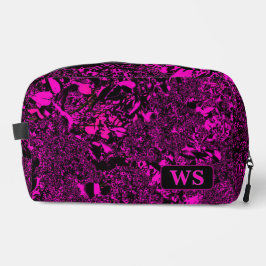 Vibrant Fuchsia Monogram Toiletry Bag  Waschbeutel