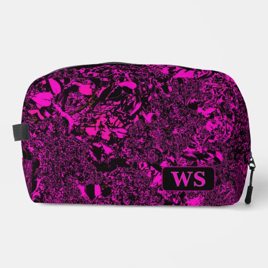 Vibrant Fuchsia Monogram Toiletry Bag Waschbeutel (Vorderseite)
