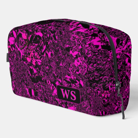 Vibrant Fuchsia Monogram Toiletry Bag Waschbeutel (Rechte Ecke)