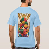 Vibrant Futuristic Art Deco Illustration T-Shirt (Rückseite)