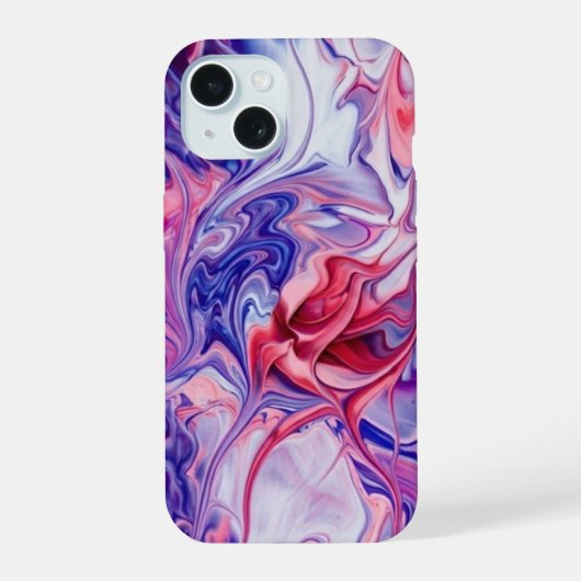 Vibrant Galaxy Acrylic Pour Phone Case iPhone 15 Hülle (Rückseite)