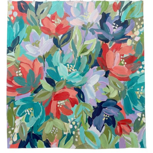 Vibrant Garden Symphony Duschvorhang (Vorderseite)