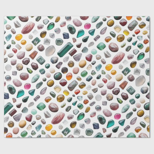 Vibrant Gemstone Pattern Geschenkpapier (Flach)