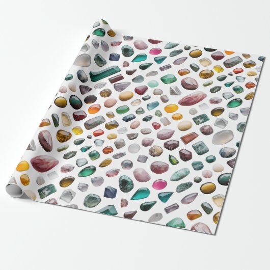 Vibrant Gemstone Pattern Geschenkpapier (Ungerollt)