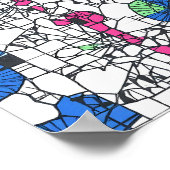 Vibrant Geometric Abstract Seamless Fabric Paper Poster (Ecke)