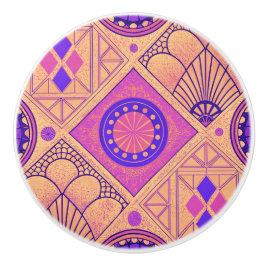 Vibrant Geometric Art Deco Keramikknauf