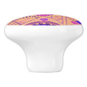 Vibrant Geometric Art Deco Keramikknauf (Seitenansicht)