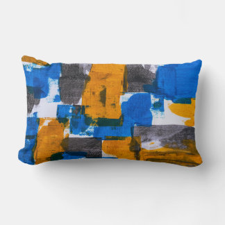 Vibrant Geometric Color Block Abstract Lendenkissen