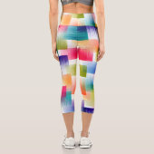 Vibrant Geometric Color Blocks with Soft Gradient  Capri Leggings (Rückseite)