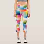 Vibrant Geometric Color Blocks with Soft Gradient  Capri Leggings (Vorderseite)