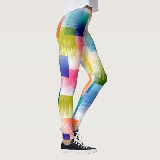 Vibrant Geometric Color Blocks with Soft Gradient  Leggings (Rechts)