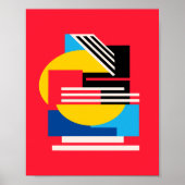 Vibrant Geometric Design in Minimalist Shapes Poster (Vorne)
