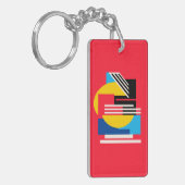 Vibrant Geometric Design in Minimalist Shapes Schlüsselanhänger (Vorderseite links)
