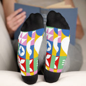 Vibrant Geometric Design  Socken