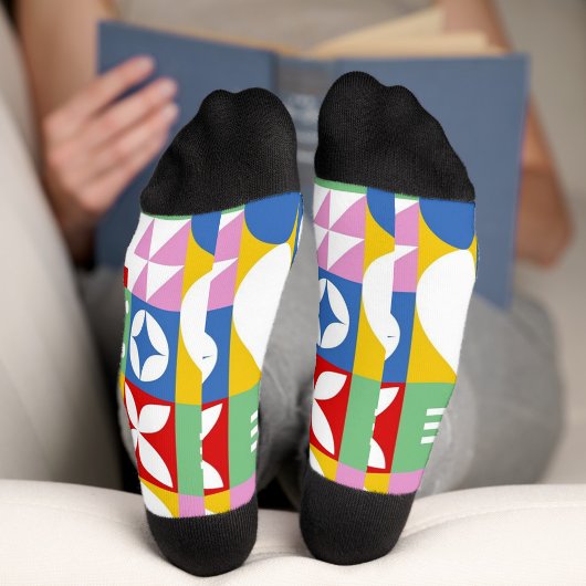 Vibrant Geometric Design  Socken