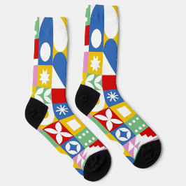 Vibrant Geometric Design  Socken