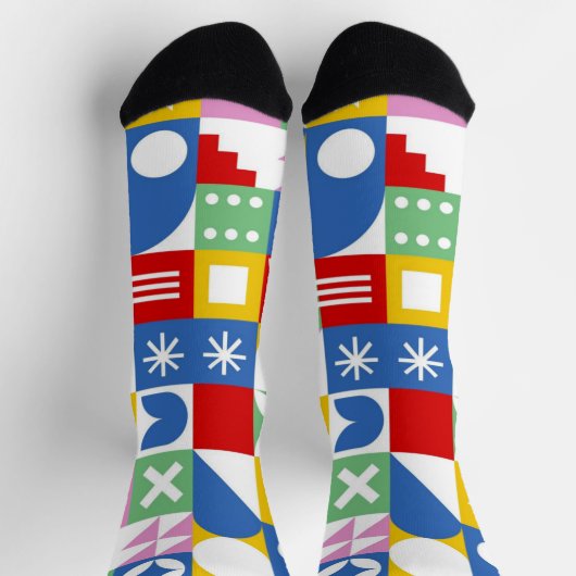 Vibrant Geometric Design Socken (Oben)