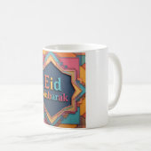 Vibrant Geometric Eid Mubarak Kaffeetasse (VorderseiteRechts)