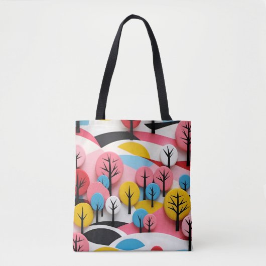 Vibrant Geometric Forest Tasche (Vorderseite)