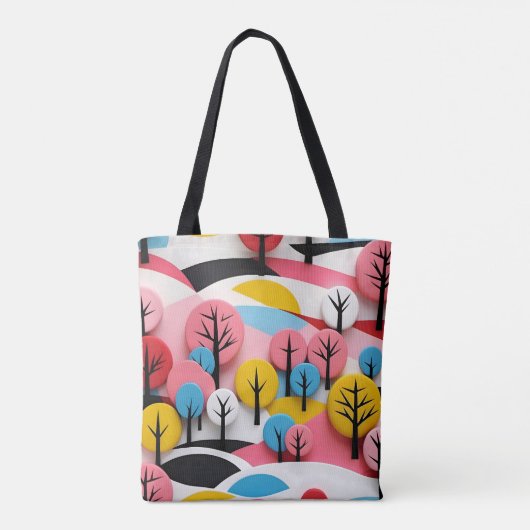 Vibrant Geometric Forest Tasche (Rückseite)
