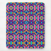 Vibrant geometric mousepad featuring colorful
