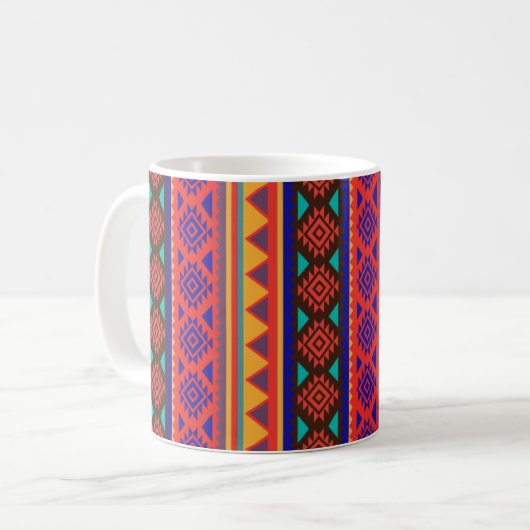 Vibrant Geometric Mug Kaffeetasse (Vorderseite Links)