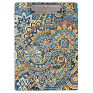 Vibrant Geometric Paisley Abstrakt Klemmbrett