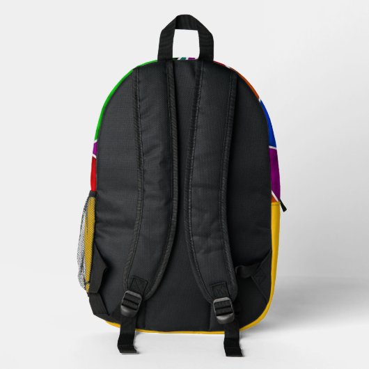 Vibrant geometric pattern bedruckter rucksack (Rückseite)