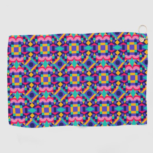 Vibrant geometric pattern featuring pink golfhandtuch (Horizontal)