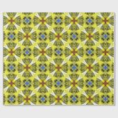 vibrant geometric pattern in yellow, green, blue geschenkpapier (Flach)
