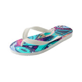 Vibrant Geometric Pattern Summer Flip Flops Kinderbadesandalen (Schrägansicht)