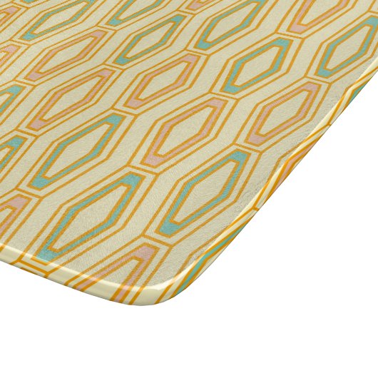 Vibrant geometric pattern with hexagonal shapes  schneidebrett (Ecke)