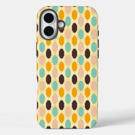 Vibrant geometric pattern with rows of octagonal s iPhone 16 plus hülle