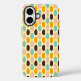 Vibrant geometric pattern with rows of octagonal s iPhone 16 hülle