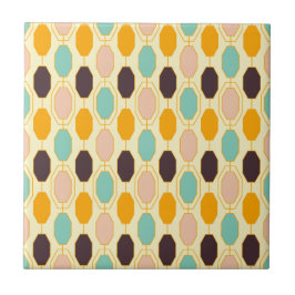 Vibrant geometric pattern with rows of octagonal s fliese