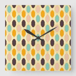 Vibrant geometric pattern with rows of octagonal s quadratische wanduhr