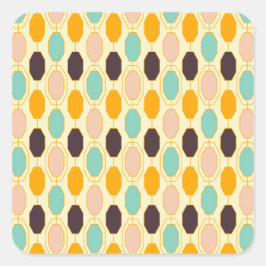 Vibrant geometric pattern with rows of octagonal s quadratischer aufkleber