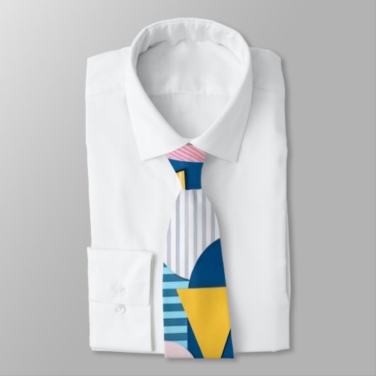Vibrant Geometric Pop Art Pattern Krawatte (Gebunden)