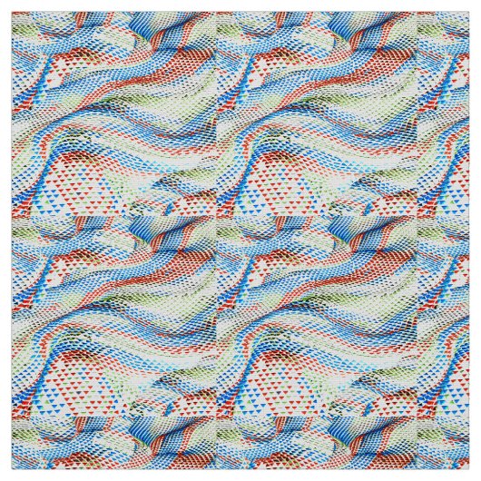 Vibrant Geometric Wave Mosaic Stoff (Muster)