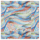 Vibrant Geometric Wave Mosaic Stoff (Nahaufnahme)