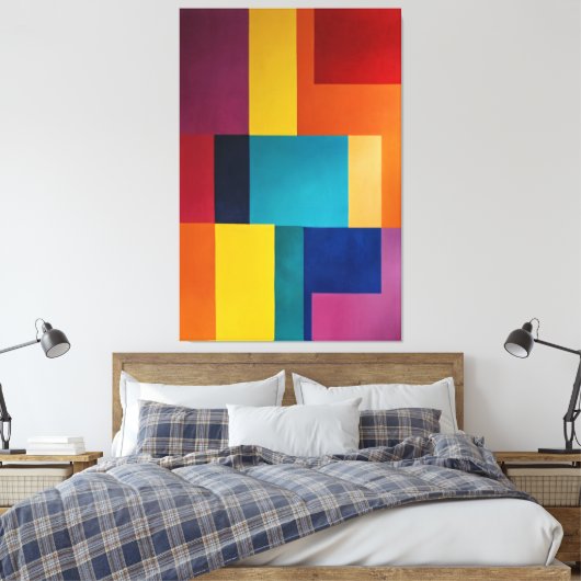 Vibrant Geometry Leinwanddruck (Insitu (Schlafzimmer))