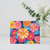 Vibrant Gerbera Daisies Blume Pflanze Postkarte (Stehend Vorderseite)