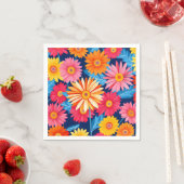 Vibrant Gerbera Daisies Blume Pflanze Serviette (Beispiel)