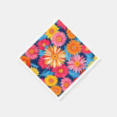 Vibrant Gerbera Daisies Blume Pflanze Serviette (Ecke)