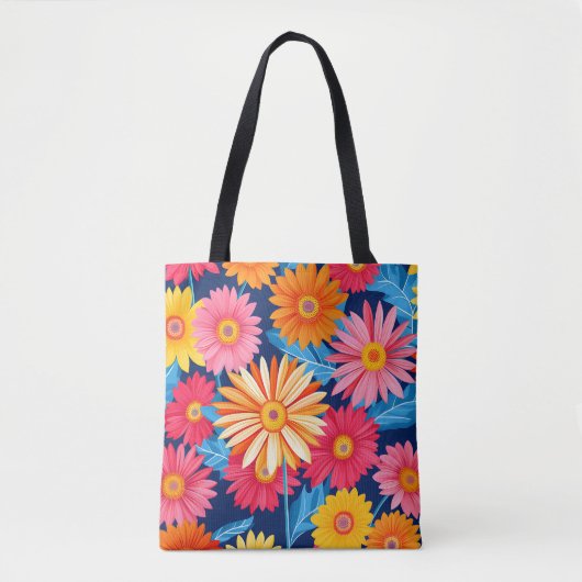 Vibrant Gerbera Daisies Blume Pflanze Tasche (Vorderseite)
