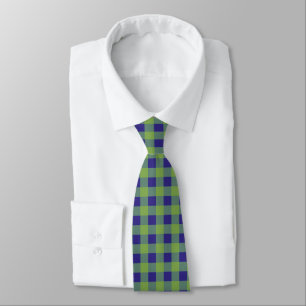 Vibrant Gingham in blau, grün und Aquamarin - klas Krawatte