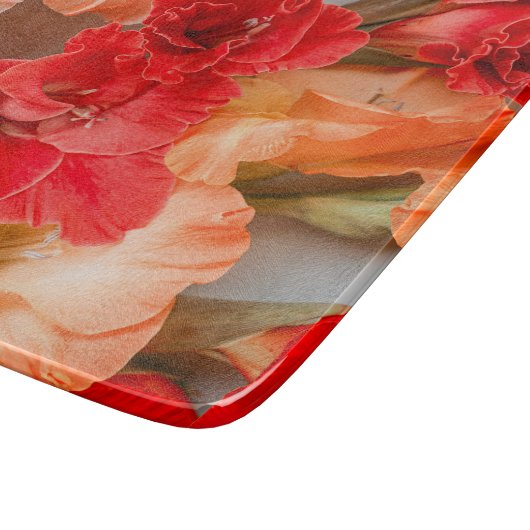 Vibrant Gladiolus flowers Schneidebrett (Ecke)