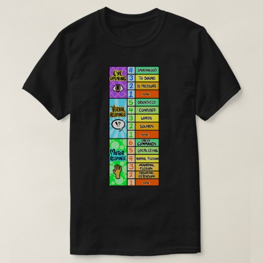 Vibrant Glasgow Coma Scale T-Shirt (Design vorne)