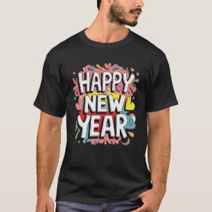 Vibrant Glück im neuen Jahr 2025 T-Shirt